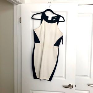 Black and white colour block dress.